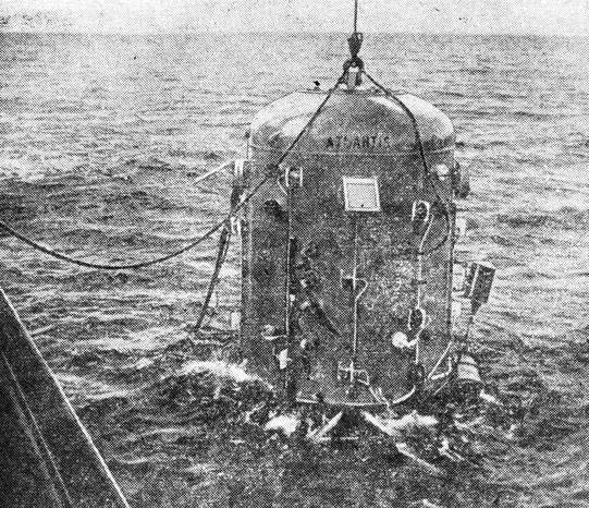 Пятитонная камера-лифт 'Атлантис'. В ней Ганс Келлер и Питер Смолл совершили свое трагическое погружение на рекордную глубину 300 м